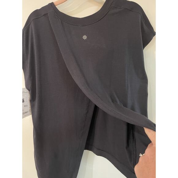 NWT Athleta Essence Away From Body Tee-Black-Size Small Open‎ Back or Twist Lulu - Picture 6 of 7